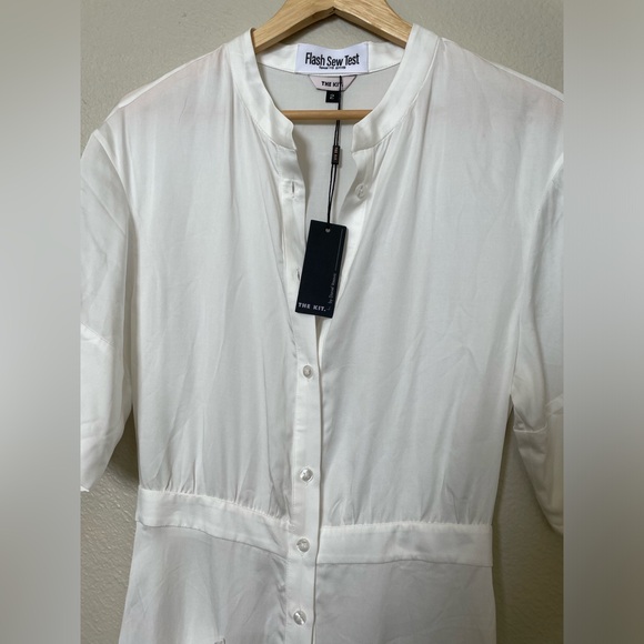 The Kit Cobie Shirtdress White Silky Maxi Dress Size 2 Lightweight - Picture 2 of 4